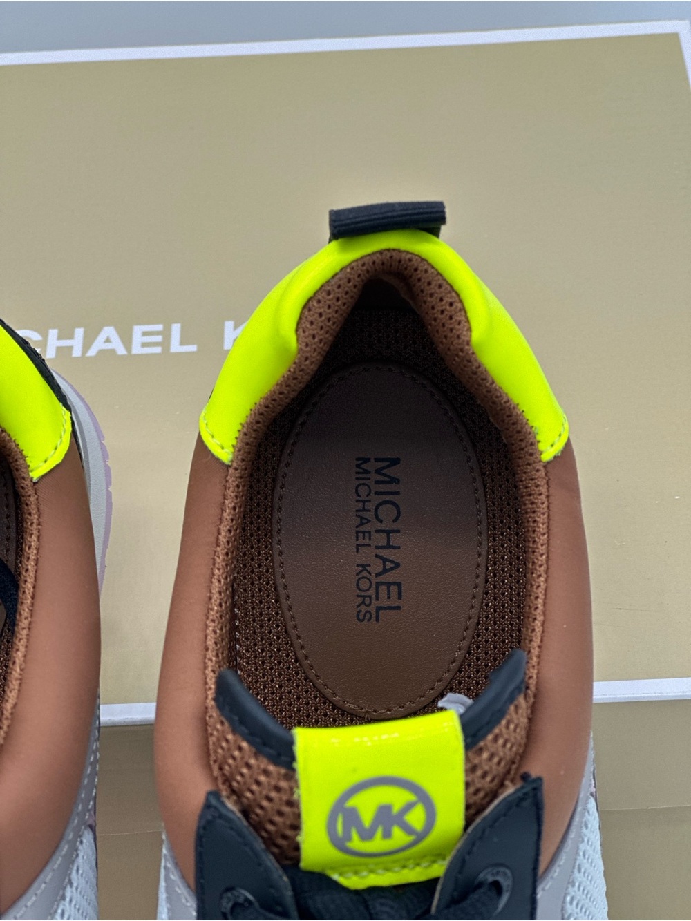 Michael Kors Women's Multi-Panel Sneakers - Black, Pink, Neon Yellow - Picture 4 of 10